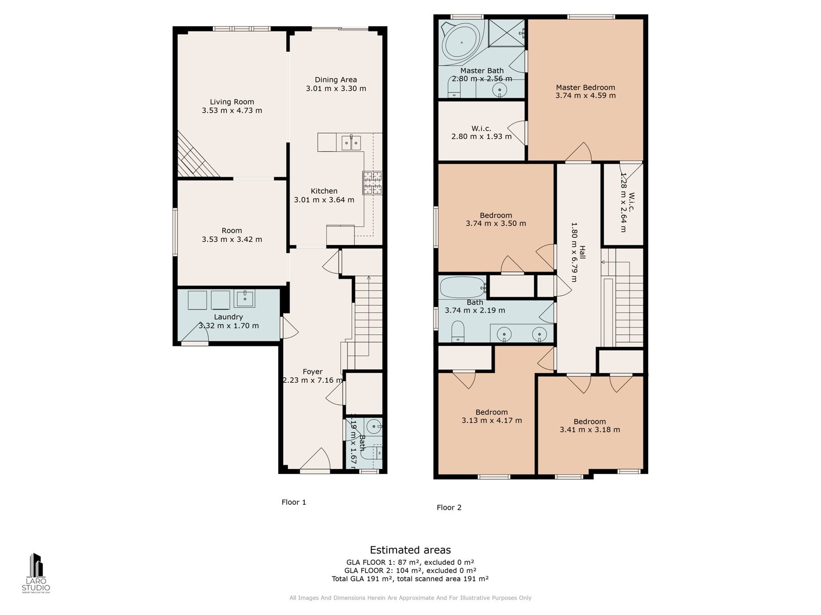 floor plan with dim